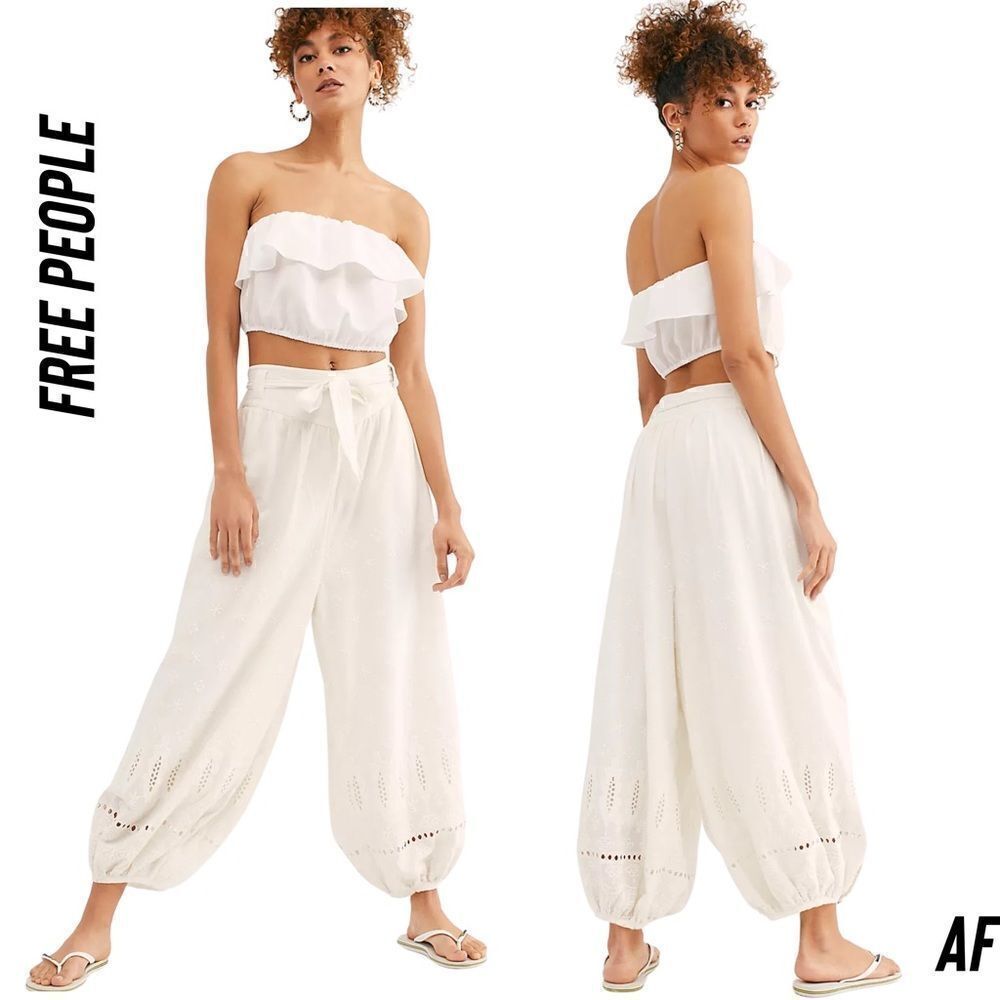FREE PEOPLE DELILAH BELL PANTS NEW SIZE 6 IN IVORY
